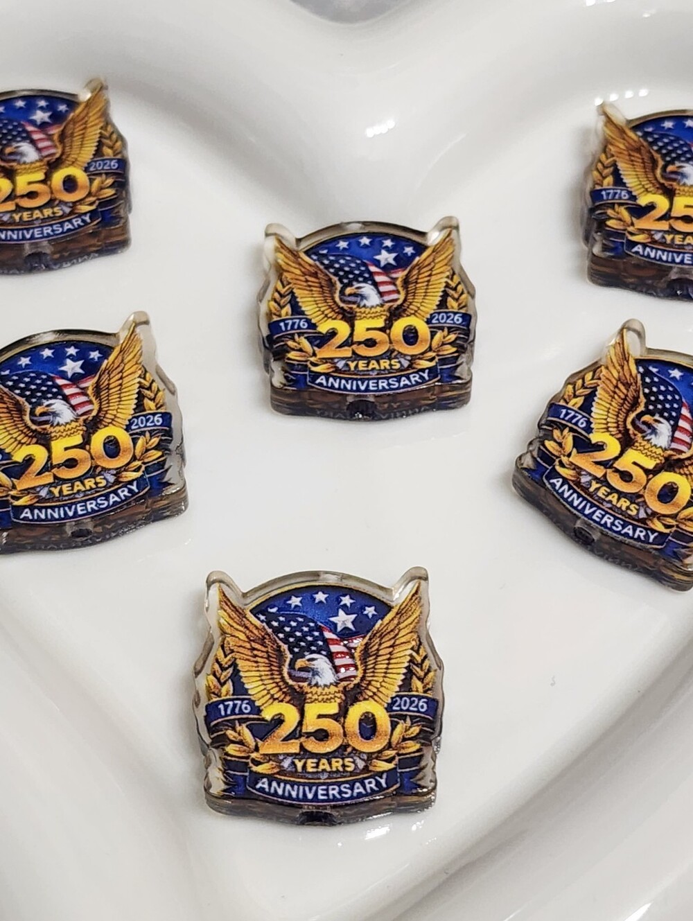 250 Years USA Beads 2 Pcs Focal Beads Crafts Jewelry Making Charms Beaded Pen